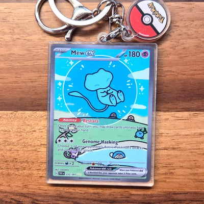 Mew ex (Paldean Fates) Mini-Card Keychain