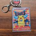 Mega Charizard X Poncho Pikachu Mini-Card Keychain