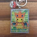 Mega Charizard Y Poncho Pikachu Mini-Card Keychain