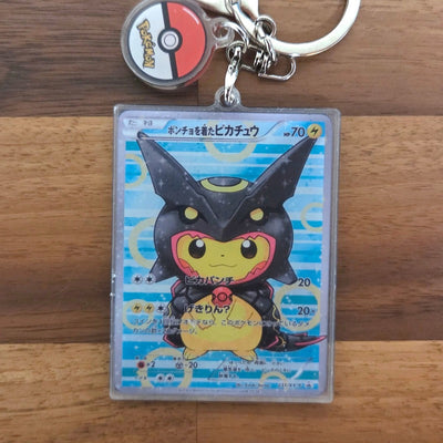 Pretend Team Skull Pikachu Mini-Card Keychain