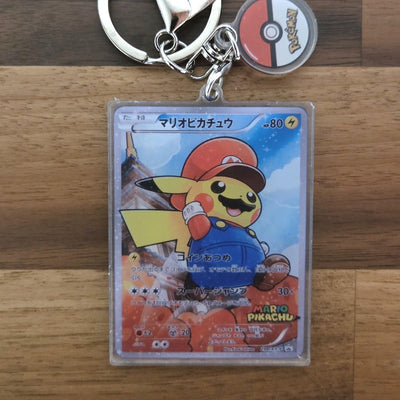 Mario Pikachu Mini-Card Keychain
