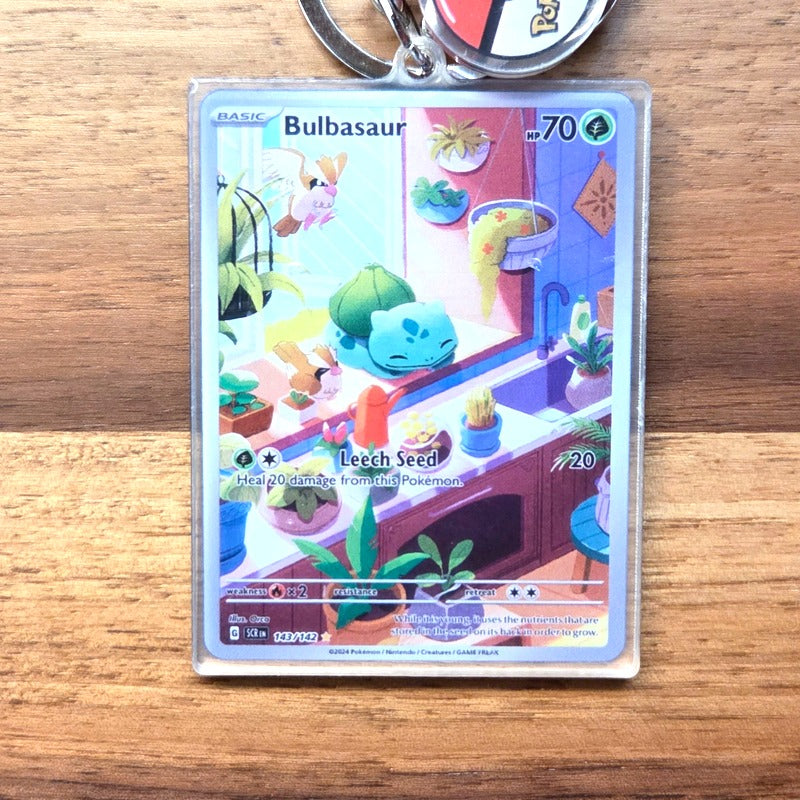 Bulbasaur (Stellar Crown) Mini-Card Keychain
