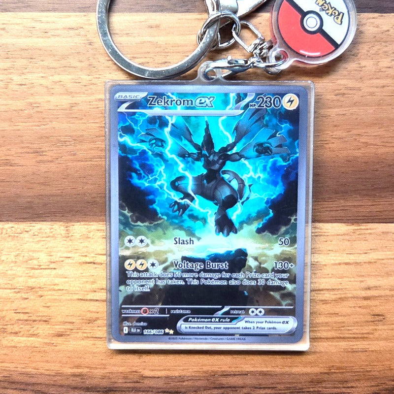 Zekrom ex (Black Bolt 166) Mini-Card Keychain